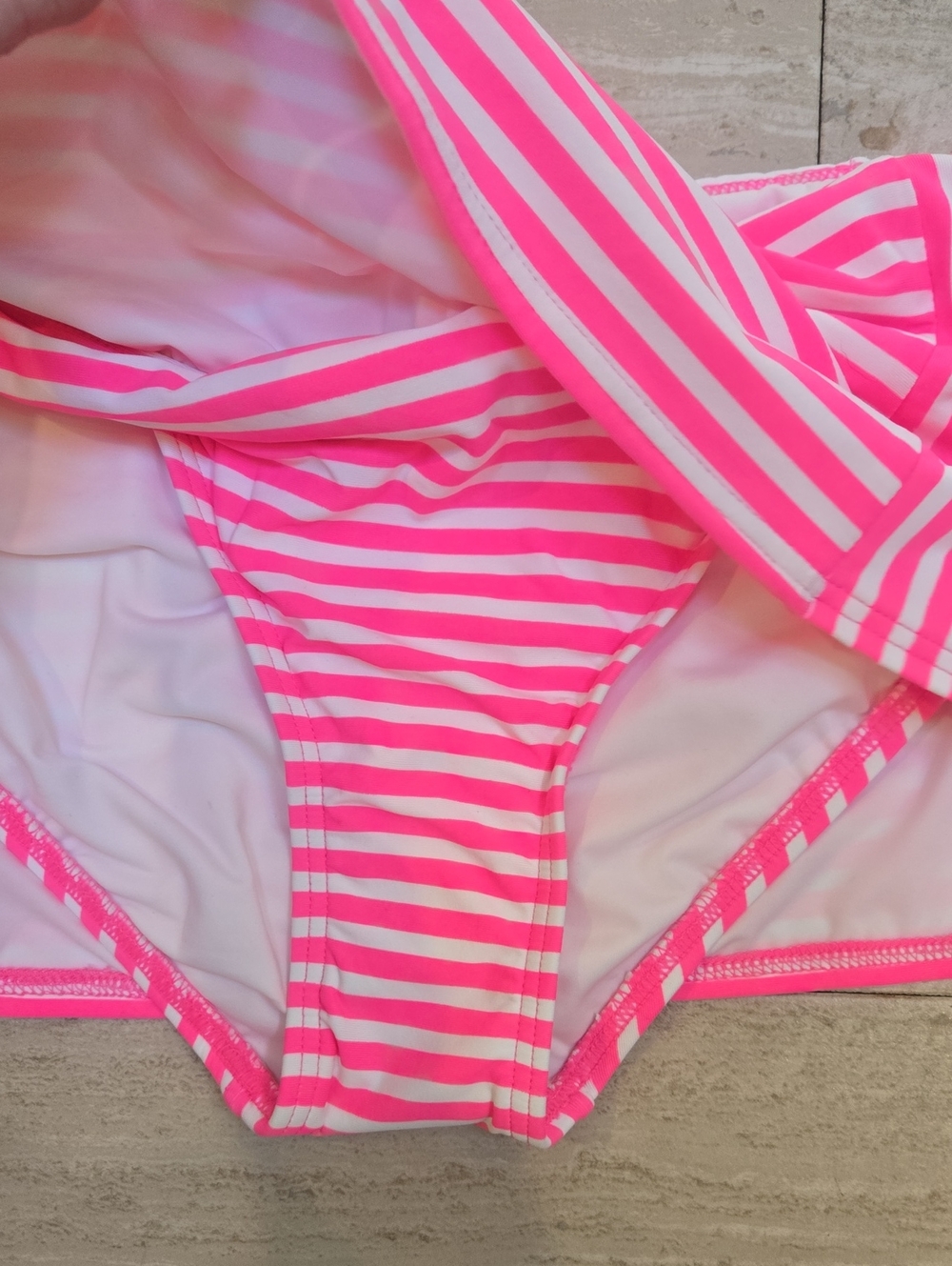 Coco Rave Hot Pink/White Striped Mini Bikini Skort - Picture 4 of 6
